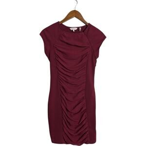 Ted Baker Foxberry Dress XS Ruched Panel Bodycon Red Y2K Club Night Out